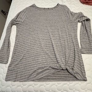 Gray Striped Women's Top